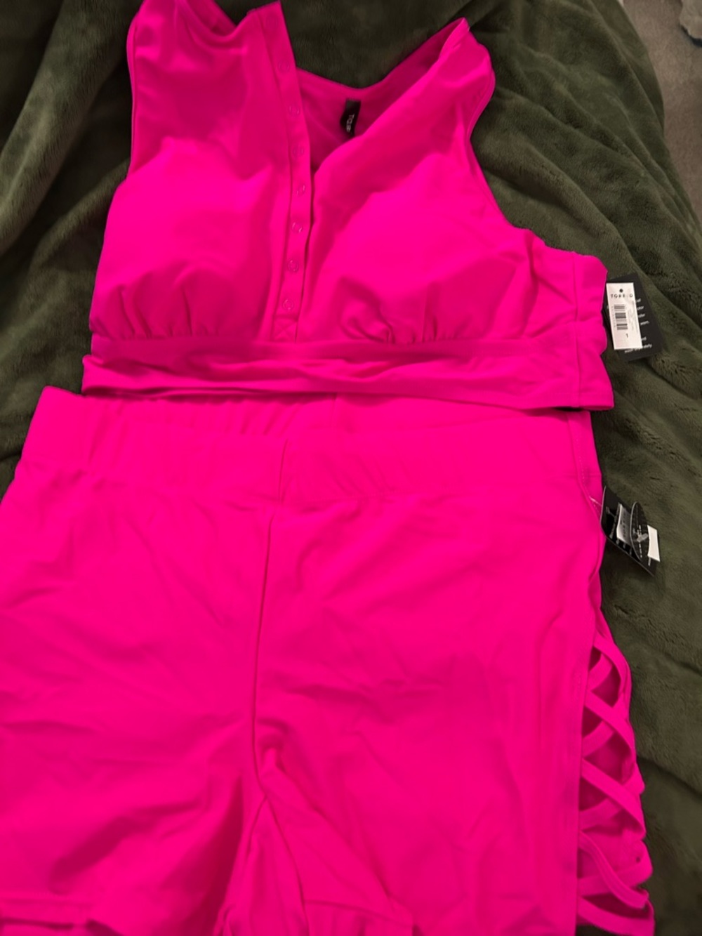 torrid Hot Pink Two-Piece Bikini Set with Side Lattice